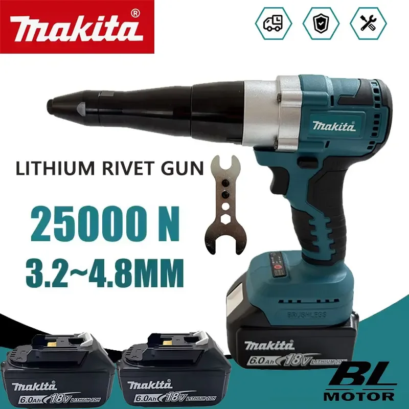 Power Tools Excel - Makita 25000N Bürstenlose elektrische Nietpistole, kabellos,